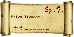 Sziva Tivadar névjegykártya