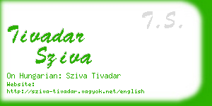 tivadar sziva business card